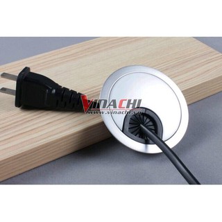Nắp luồn dây điện tròn ghi - nắp luồn dây máy tính dây điện cho bàn làm việc - 1 cái