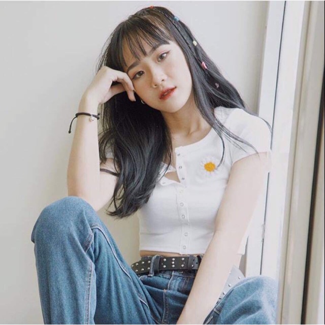 áo crop top hoa cúc