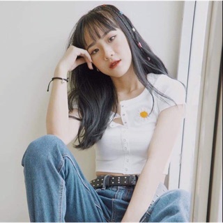 áo crop top hoa cúc