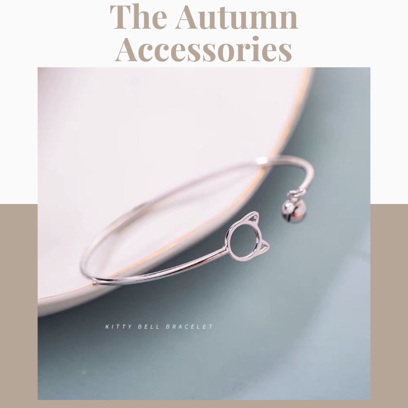 Lắc tay hình mèo mạ bạc s925 The Autumn Accessories - VT09