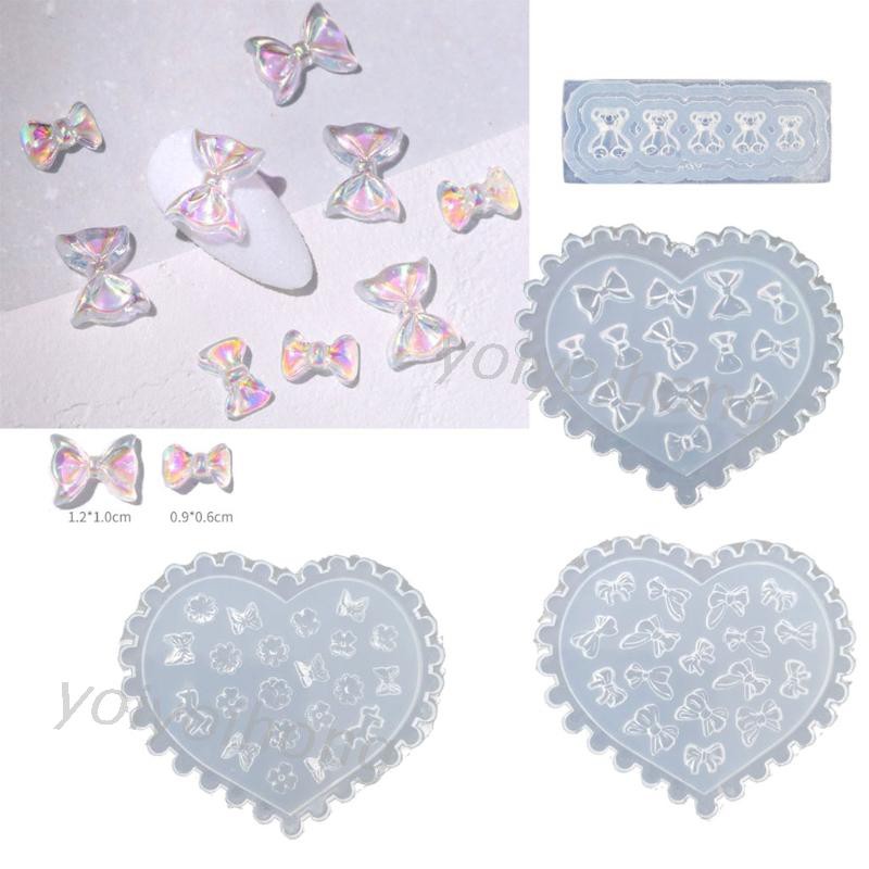 Set 4 Khuôn Nhựa Làm Phụ Kiện Đính Móng Tay Trang Trí Đa Năng Chuyên Dụng