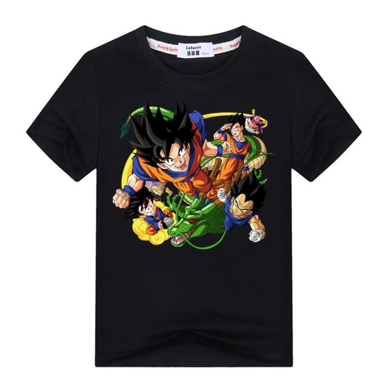 Áo thun cotton in hình  Son Goku Dragon Ball ngộ nghĩnh thời trang mùa hè cho bé trai