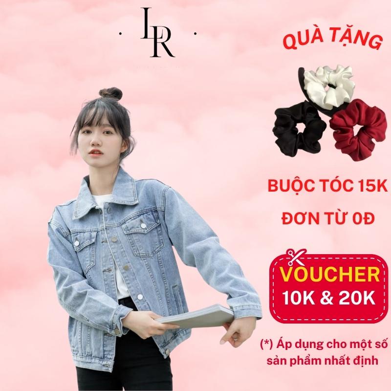 Áo khoác jean nữ trơn màu xanh nhạt nhẹ nhàng, áo khoác unisex form rộng phong cách đơn giản thu hút - Lari jean
