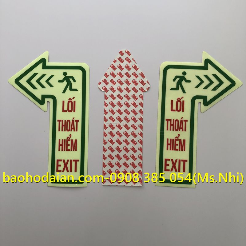 Biển dán chỉ dẫn lối thoát hiểm exit dạ quang