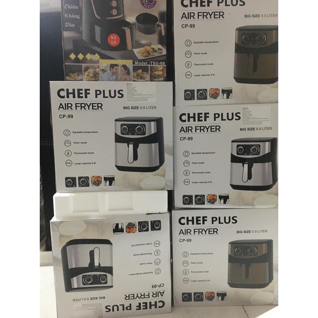 Nồi chiên không dầu Chef Plus 9.9l chính hãng dung tích lớn - bh 6 tháng- Món ngon tốt cho sức khỏe.