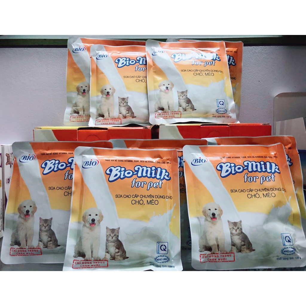 [Mã PET50K giảm Giảm 10% - Tối đa 50K đơn từ 250K] Sữa bột dinh dưỡng cho chó mèo Bio Milk For Pet - Gói 100g