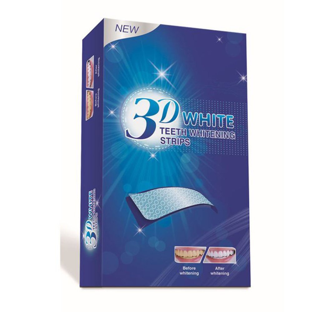 Hộp 7 túi dán hỗ trợ trắng răng 3D White Teeth Whitening Strips dán tẩy trắng răng