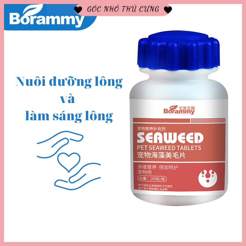 Viên uống giải độc gan Borammy mượt lông, dưỡng lông cho chó mèo