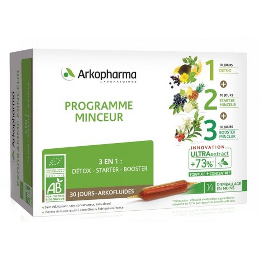 ARKOPHARMA PROGRAMME MINCEUR HỖ TRỢ GIẢM CÂN 3 TÁC ĐỘNG, MẪU MỚ