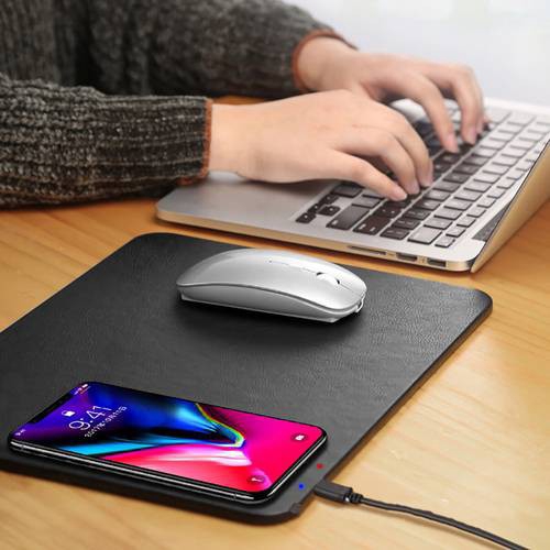 Qi Wireless Charger Charging Pad Mouse Pad Mat Multifunctional Non-Slip