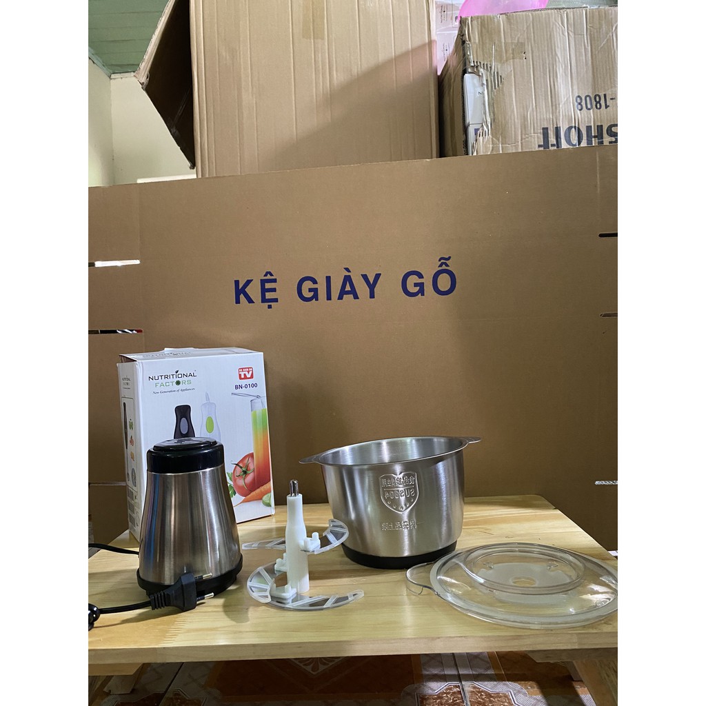 (FREE SHIP) Máy say thịt-máy xay thịt cầm tay đa năng gia đình cối Inox 4 lưỡi đa năng,công suất 250W.