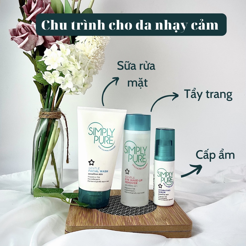 [TOP 1 SHOPEE] Nước tẩy trang cho da nhạy cảm Superdrug Simply Eye Make Up Remover / Vitamin E Micellar Water (Bill Anh)