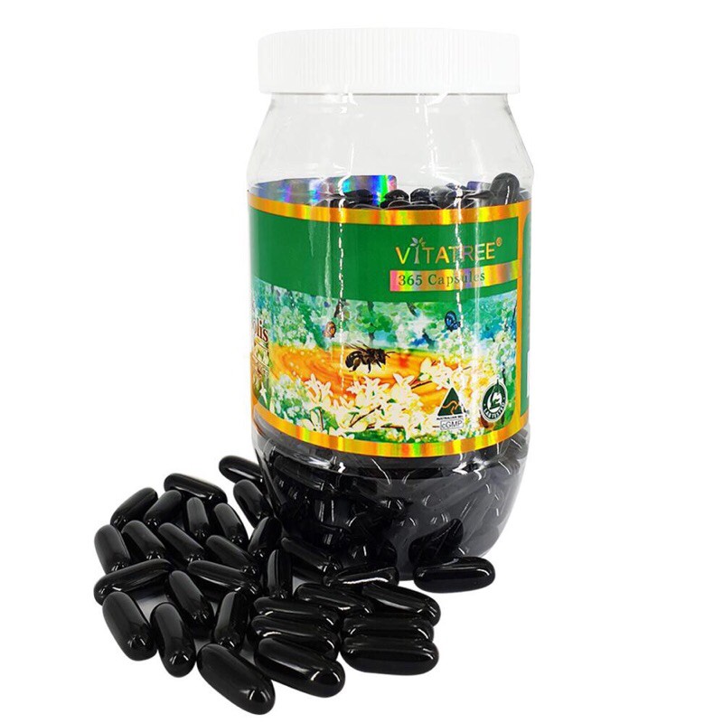 Viên uống tăng cường hệ miễn dịch keo ong đen Vitatree Black Propolis 2000 - 365 viên