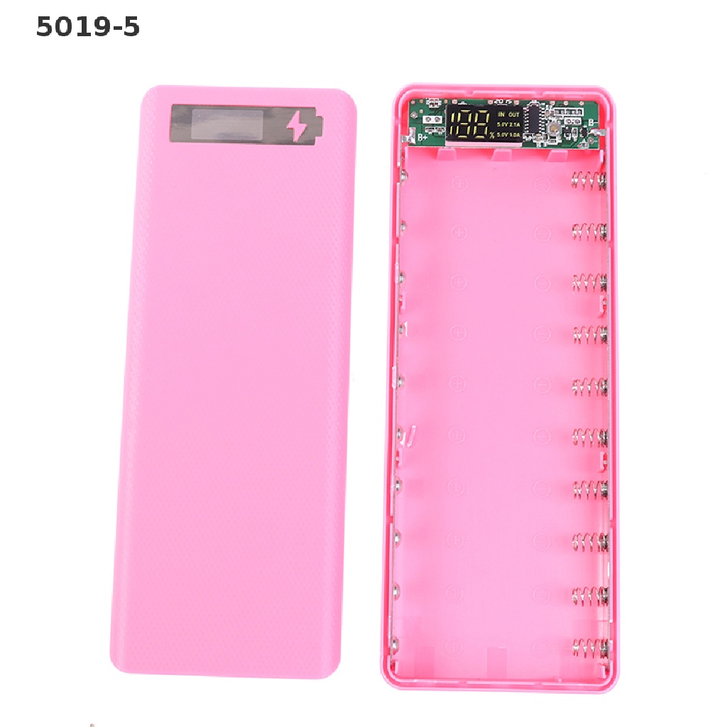Vỏ Pin Sạc Dự Phòng Tự Làm Màn Hình LCD Hai Cổng USB 5019-5 10x18650  5019-5