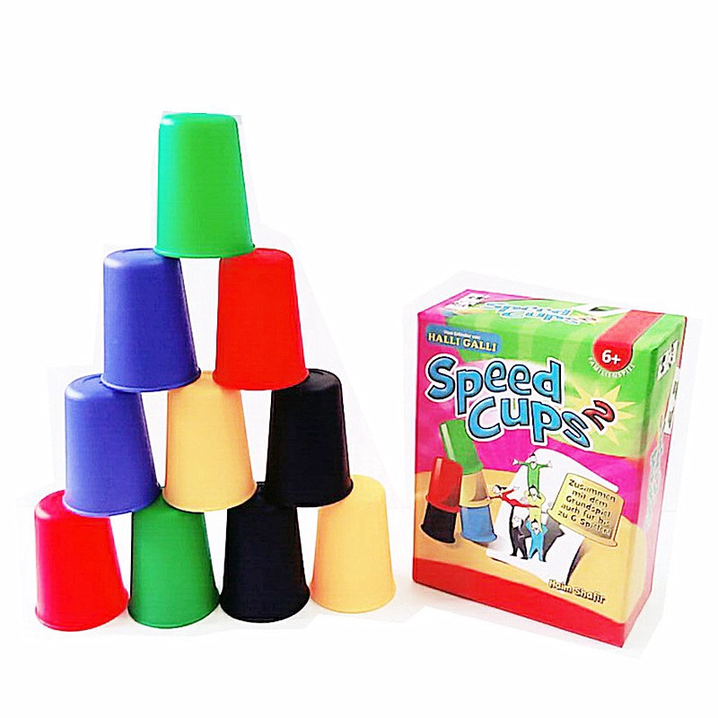 Thẻ Bài Boardgame Xếp cốc theo màu - Board game speed cups (Loại To) 5 cốc