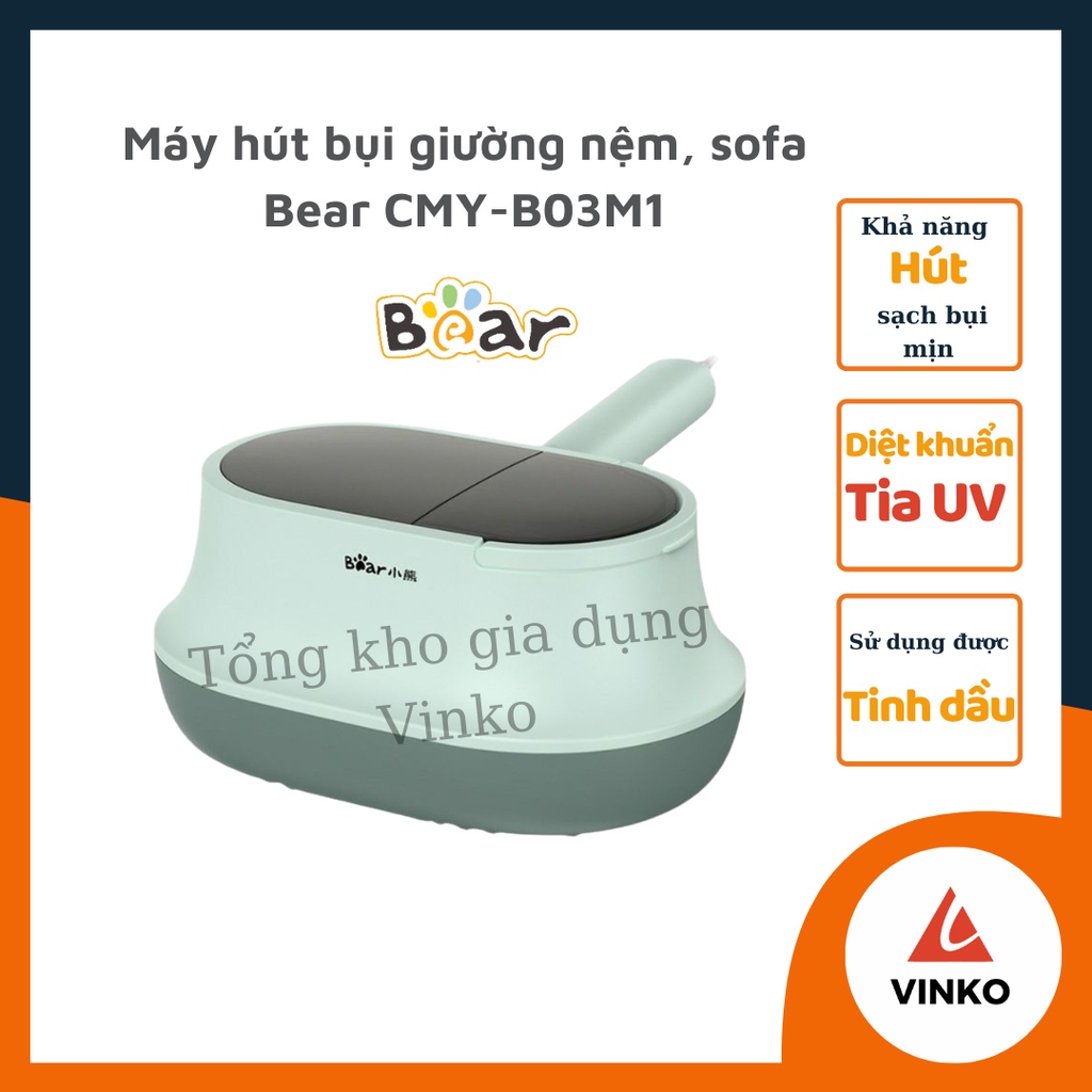 Máy hút bụi giường đệm Bear CMY-B03M1, diệt khuẩn UV và kết hợp tinh dầu thơm