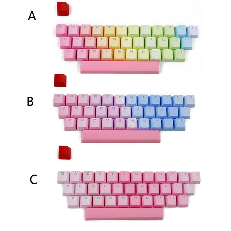 Bộ phím rời PBT 35 phím OEM màu cầu vồng cho bàn phím Cherry GH60 POKER 61