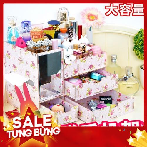 Tủ để bàn mini đựng phụ kiện mỹ phẩm nhiều ngăn kéo tiện dụng cho học sinh nữ - Hàng nhập khẩu
