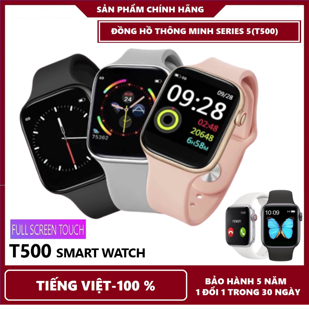 Đồng hồ thông minh SmartWatch Series 5 T500 - Chống nước , kết nối dễ dàng, đồng hồ Apple Watch