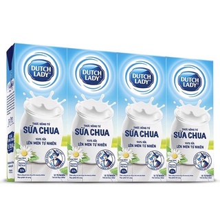 Lốc 4 Hộp Sữa Chua Uống Lên Men Tự Nhiên Cô Gái Hà Lan ( Lốc 4 hộp x 180ml )