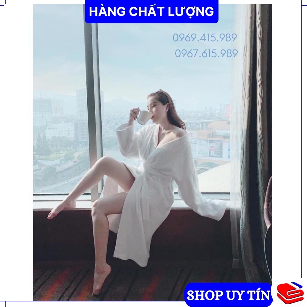 Áo choàng tắm cao cấp 100% cotton, thấm hút nước tốt