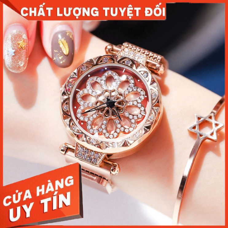 Đồng Hồ Nữ Chính Hãng SANDA Dây Nam Châm Lụa Cao Cấp Hình Bông Hoa Xoay Thời Trang Đẹp Sang Chảnh Giá Rẻ - Hàng nhập khẩ