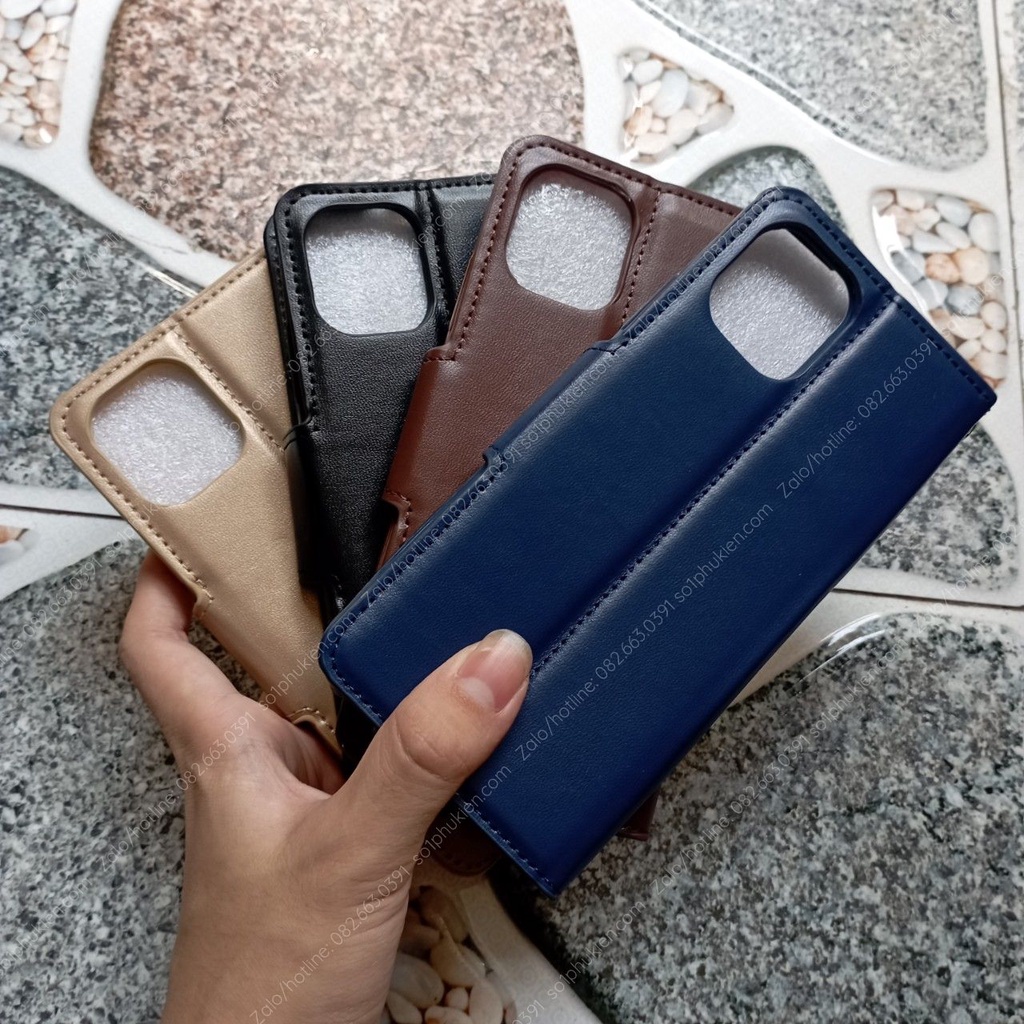 Bao da Samsung Galaxy A03 chất liệu da sang trọng, có ngăn đựng thẻ siêu tiện dụng