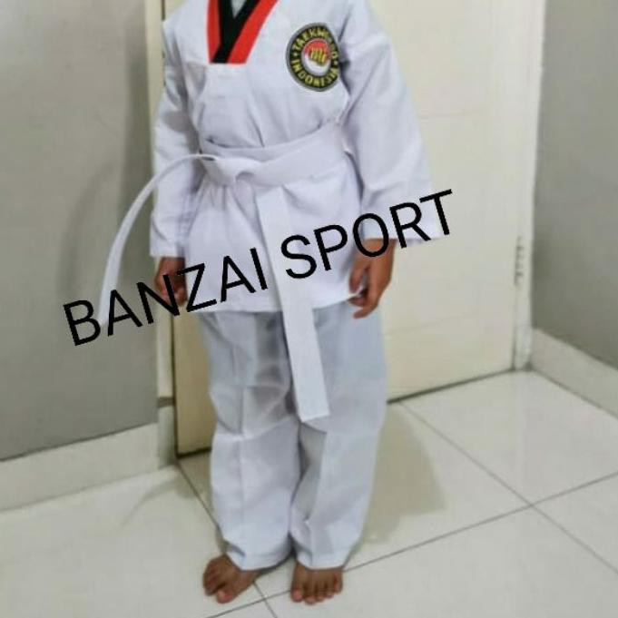 Bộ Đồ Tập Võ Taekwondo Cổ Đỏ T56 Cho Bé