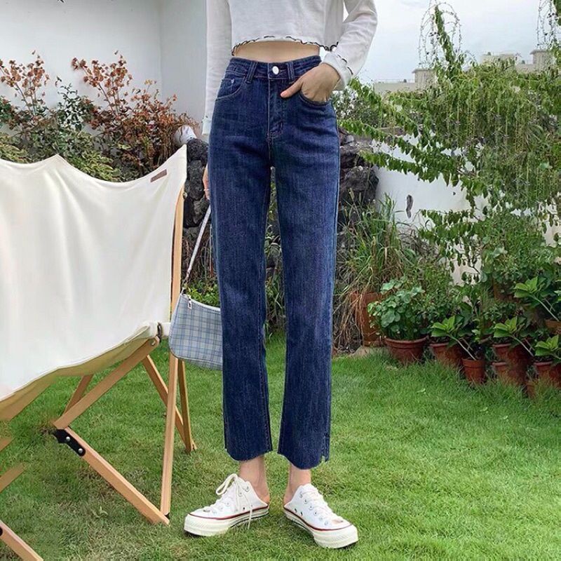 Quần bò ống rộng quần jean bò ống suông jeans nữ cạp cao ống đứng hot 2021 Pink Apricot Shop | WebRaoVat - webraovat.net.vn
