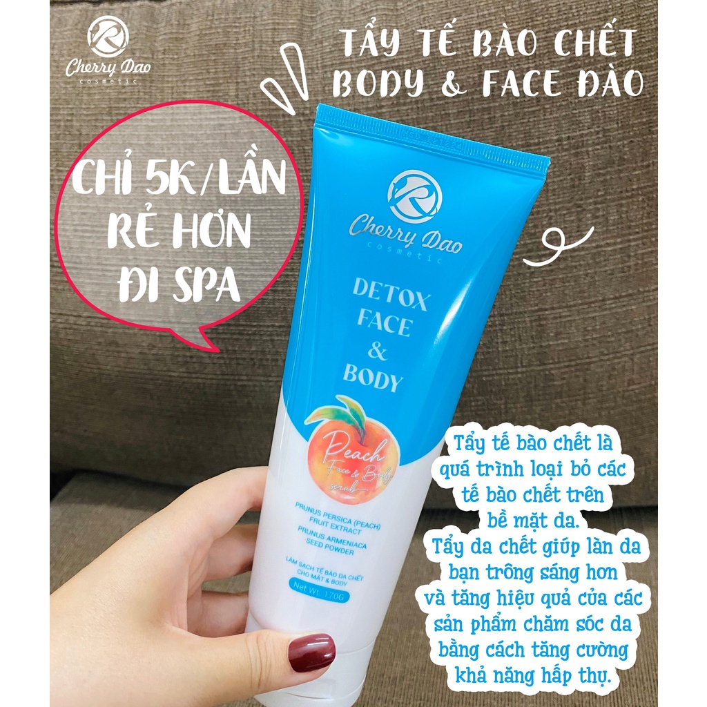 Tẩy tế bào chết body và da mặt yến mạch - Oatmeal Face &amp; Body Scrub CRD Cherry Đào