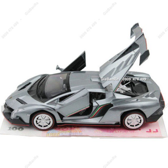 Xe Mô Hình Kim Loại Lambo Veneno Tỉ Lệ 1:32 - Xám Bạc - 9747.2