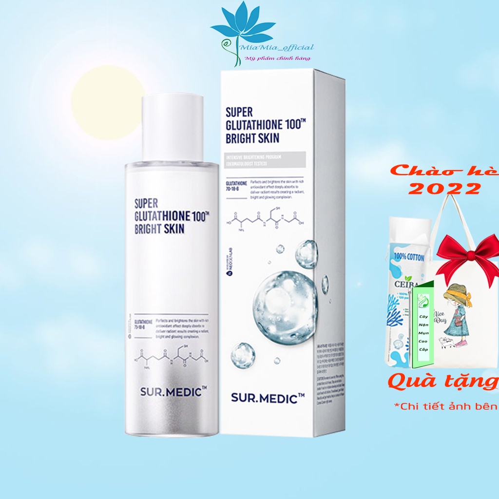 SUR.MEDIC+ Toner Sur Medic Nước Hoa Hồng Dưỡng Trắng Da Sur.Medic+ Super Glutathione 100 Bright Skin 145ml