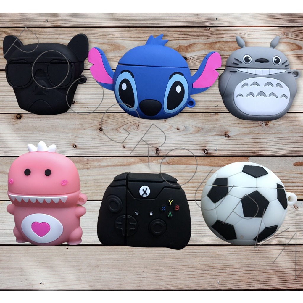 ốp Airpod, ốp Airpod 2 kèm móc khóa nhiều mẫu chất liệu silicon, bảo vệ Airpods, Airpods 2