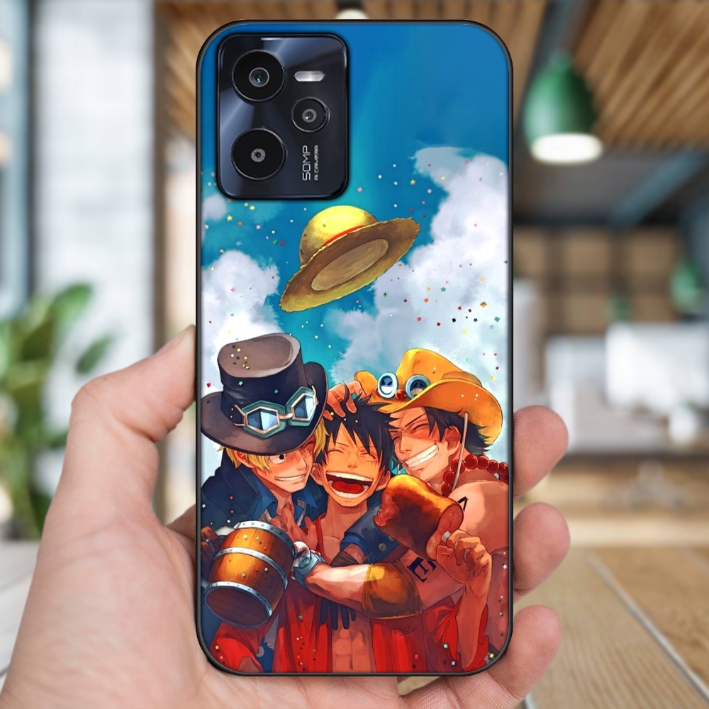 Ốp lưng Realme C35 viền đen in hình Ace One Piece