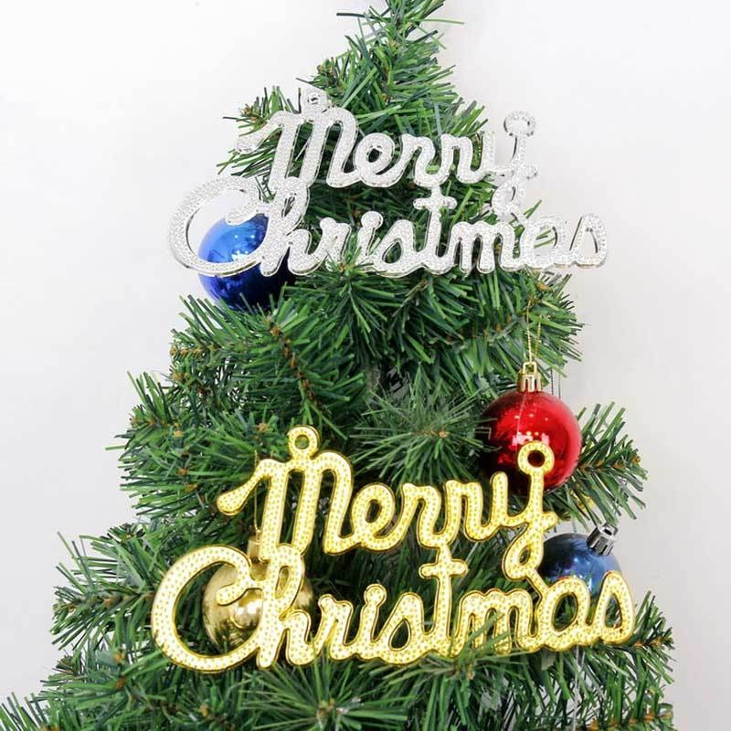 Phụ Kiện Treo Trang Trí Cây Thông Giáng Sinh Chữ Merry Christmas Bằng Nhựa
