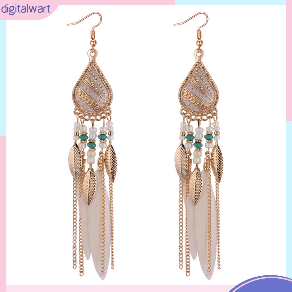 Khuyên Tai Lông Vũ Phong Cách Cổ Điển Thanh Lịch Dành Cho Nữ