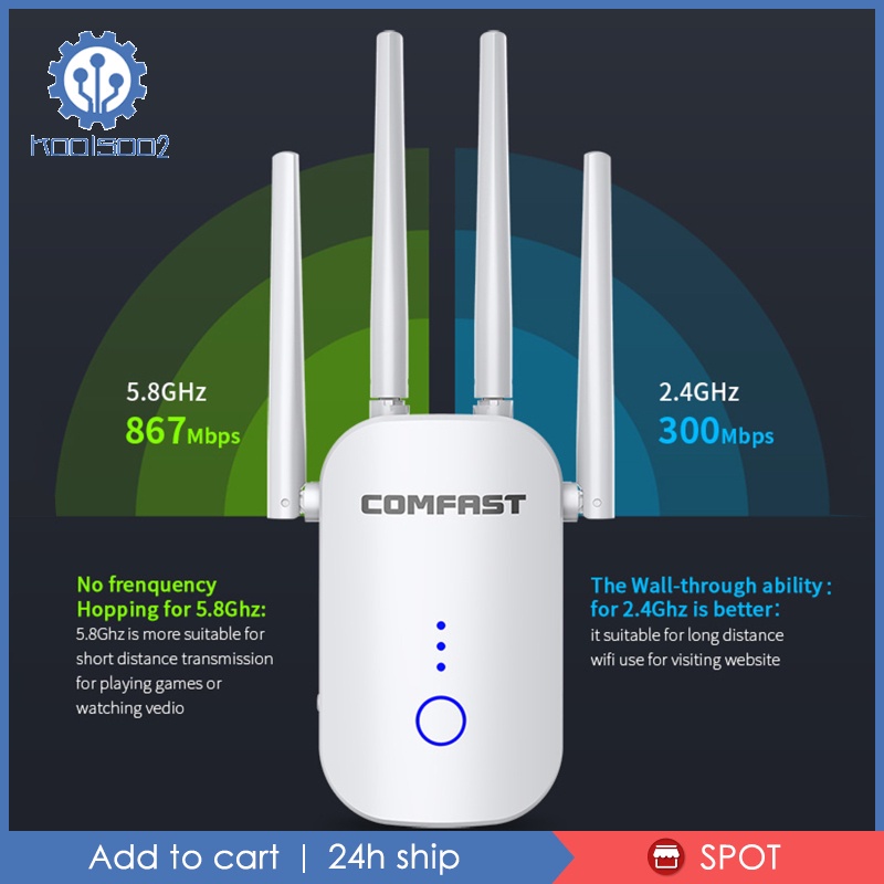 Thiết Bị Khuếch Đại Tín Hiệu Wifi 1200mbps Hai Băng Tần Koolsoo2