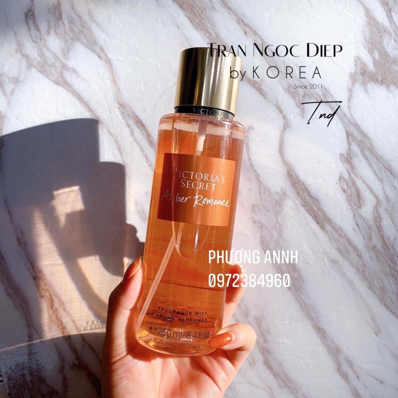 Body Mist Victoria's Secret AMBER ROMANCE AUTHENTIC | Thế Giới Skin Care
