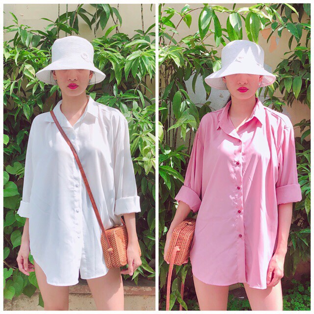 [Có Size Ngực &lt; 118cm] Áo Sơ Mi Nữ - Form Áo Giấu Quần