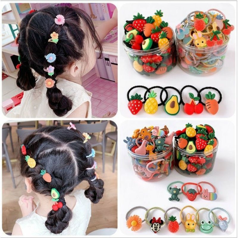 Hộp 30 dây cột tóc dễ thương phong cách hàn quốc cho bé
