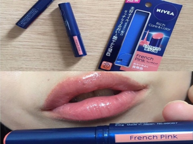 Son dưỡng có màu Nivea rich care color xách tay Nhật