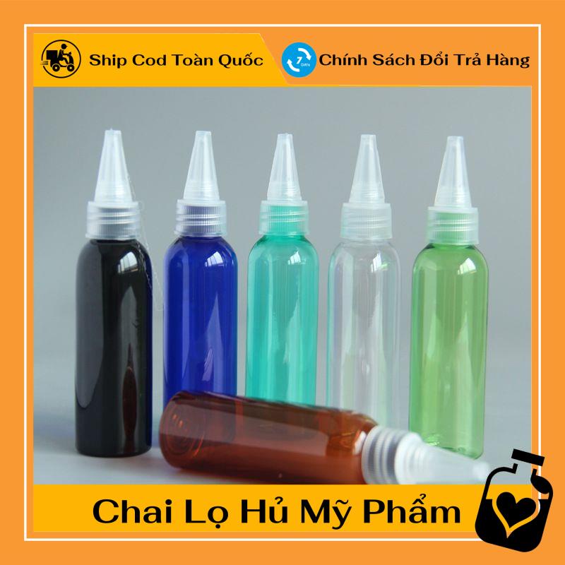 Chai Chiết Mĩ Phẩm ❤ Chai nút nhọn 100ml xanh chiết mỹ phẩm , , phụ kiện du lịch