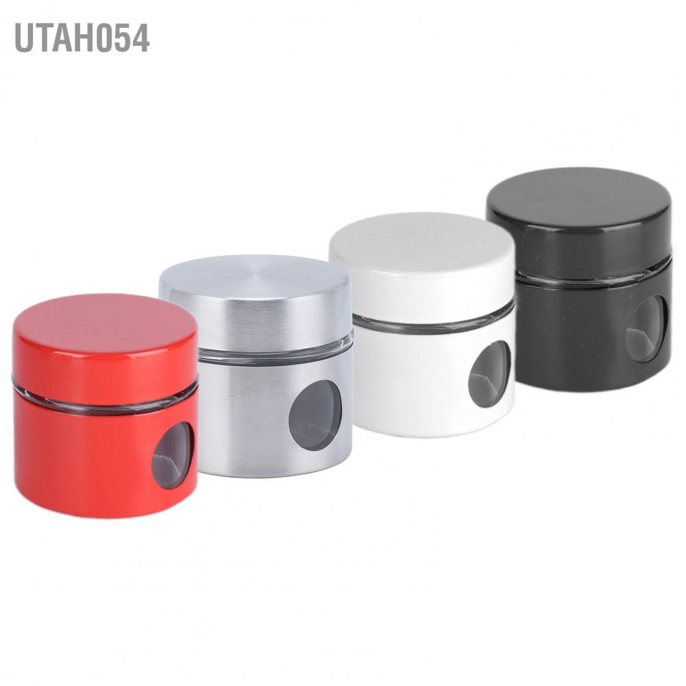 Utah054 Coffee Bean Container Iron Glass Mini Sealed Jar Kitchen Storage Tank for Beans Tea