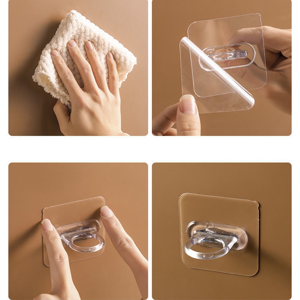 Set 5 móc treo đồ dán tường trong suốt không cần đục lỗ đa năng