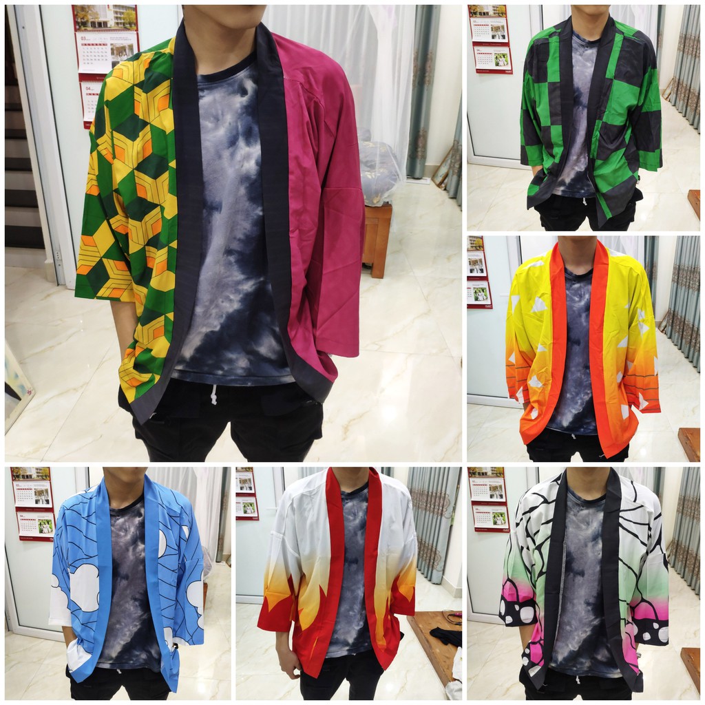 [TỰ MAY] Áo Haori happi yakuta truyền thống Nhật Bản cosplay phong cách kimetsu no yaiba anime cosplay