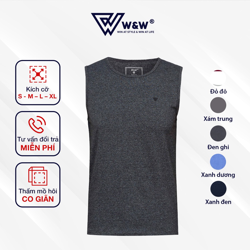 Áo Ba Lỗ Nam Tanktop W&W Siêu Mát, Thấm Hút Mồ Hôi, Co Giãn Tốt WTT08