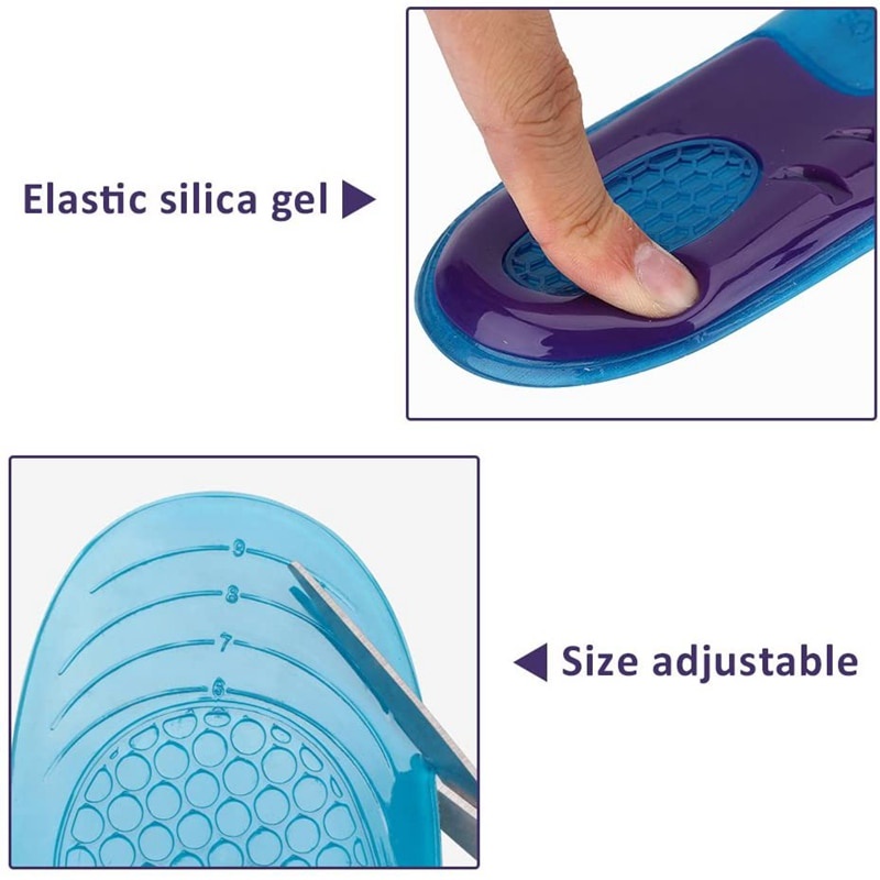 1 Cặp Đệm Silicone Gel Lót Giày Hỗ Trợ Chỉnh Hình Chống Sốc Cho Nam Nữ