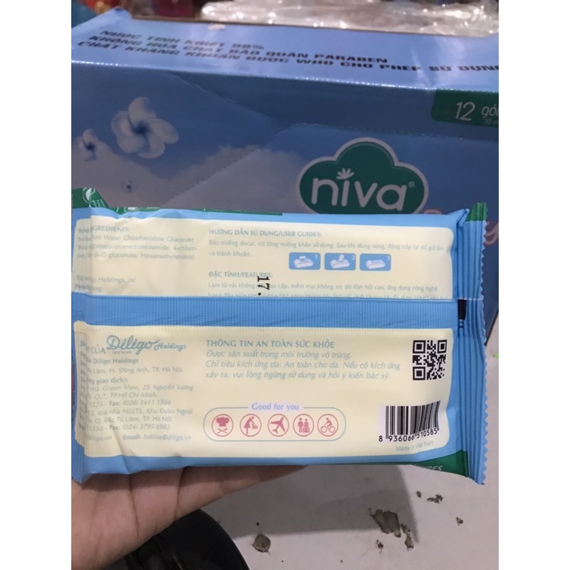 Gói 30 tờ khăn ướt Niva / tiện dụng cho bé sơ sinh