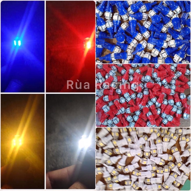 Bóng Led T10 Siêu Sáng, Đèn Led T10 5SMD Lắp Mặt Đồng Hồ, Demi, Xi Nhan Xe Máy, Ô Tô