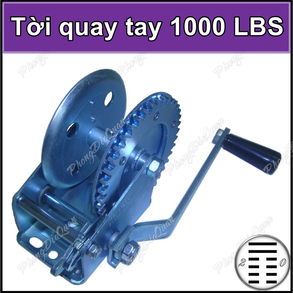 Tời quay tay 1000 LBS (cáp bán riêng theo yêu cầu)